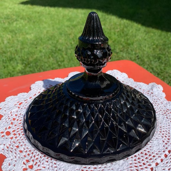 Vintage black glass apothecary jar - Picture 6 of 11